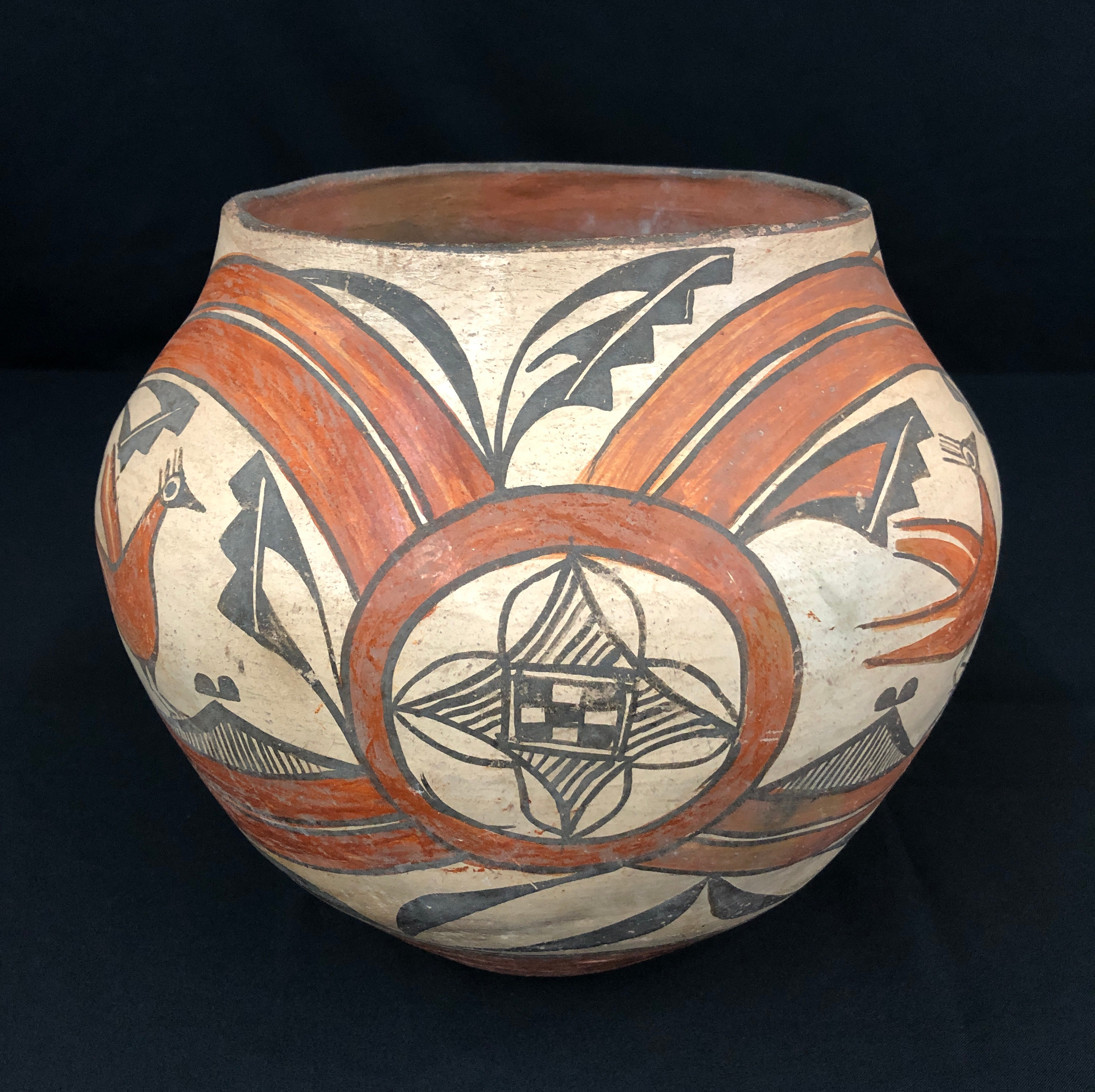 Historic Zia Polychrome Pottery Olla Circa 1910