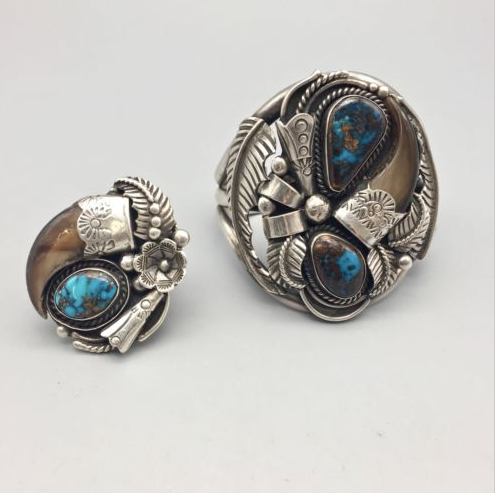 high grade turquoise bracelet and ring set