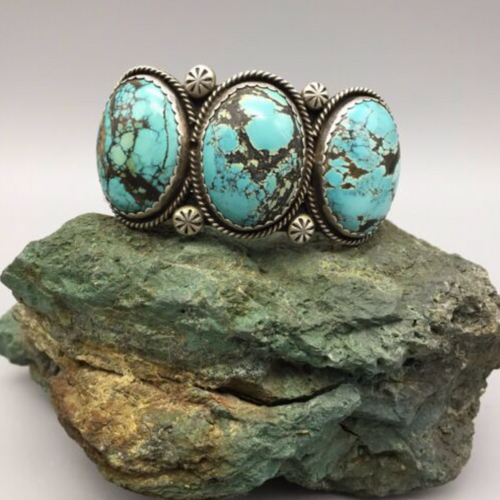 3 stone turquoise cuff bracelet