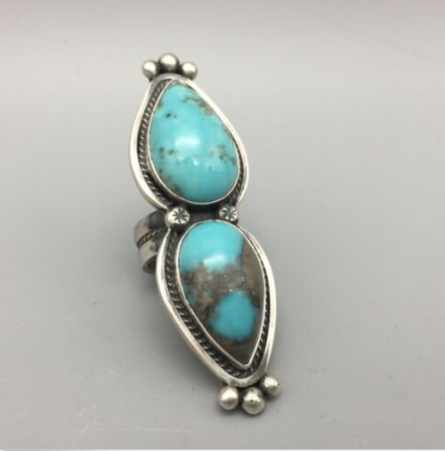 ring, turquoise, sterling silver, signed