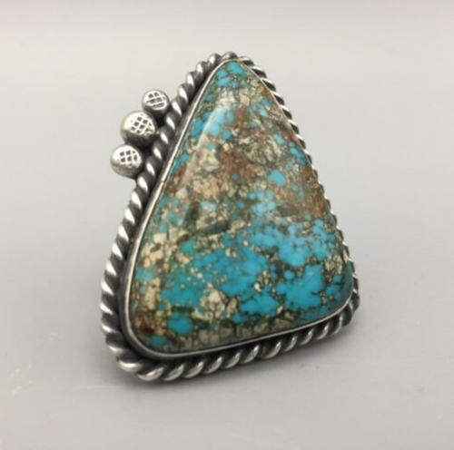 ring, Elle Curley-Jackson, Elle C-J, signed, hallmarked, turquoise, sterling silver