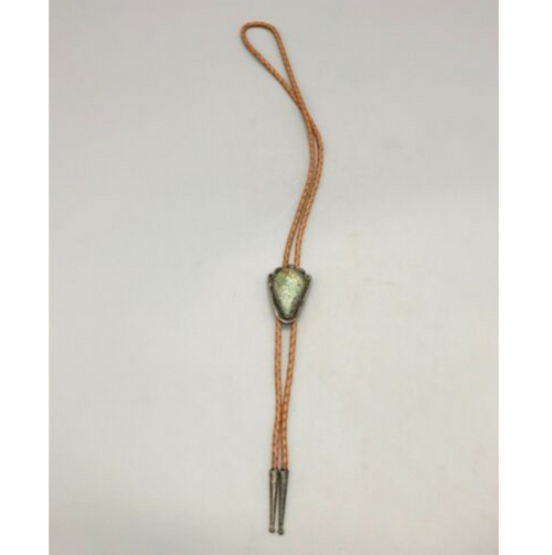 bolo, green turquoise, sterling silver
