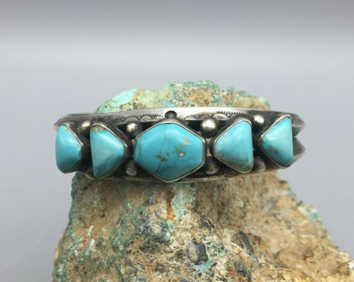 Five turquoise stone bracelet