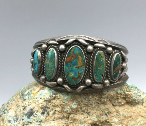 Vintage green turquoise cuff