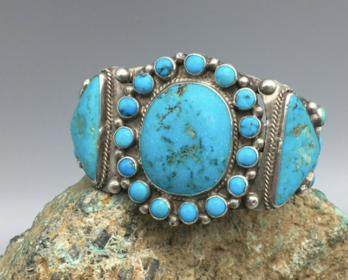 Turquoise cluster cuff