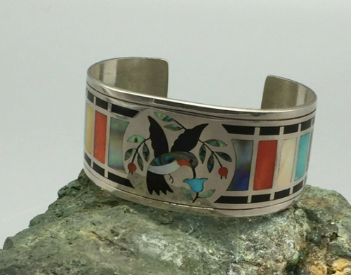 Hummingbird Zuni inlay cuff