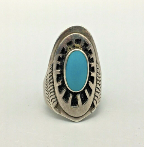 Turquoise overlay sterling silver ring