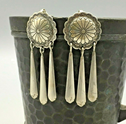 Concho style earrings with dangles