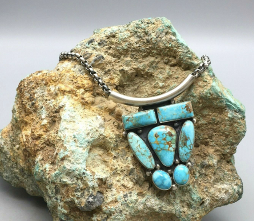 Turquoise cluster necklace