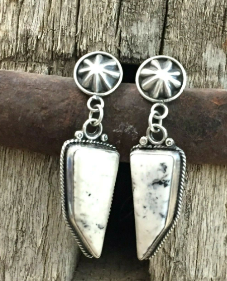 White buffalo earrings