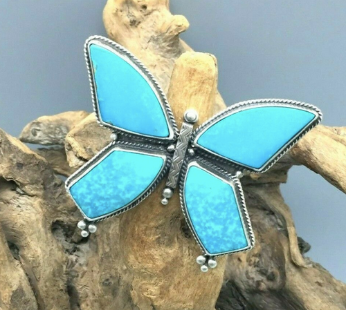Turquoise butterfly ring