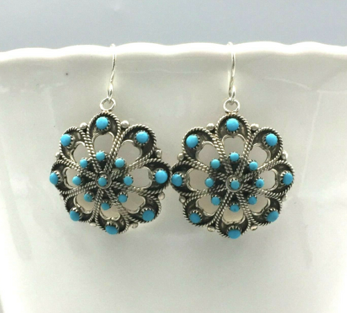 Turquoise concho earrings