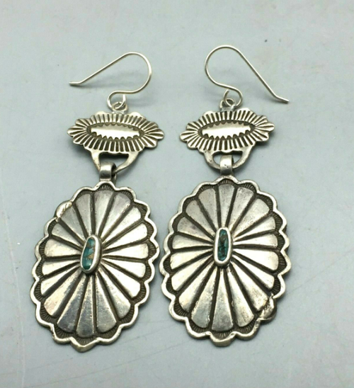 Vintage concho and turquoise earrings
