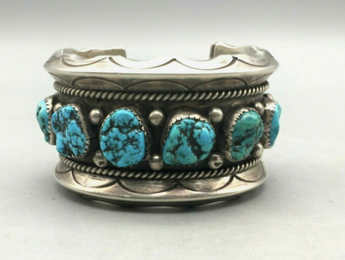Vintage turquoise nugget style cuff