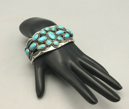 Turquoise cluster style cuff
