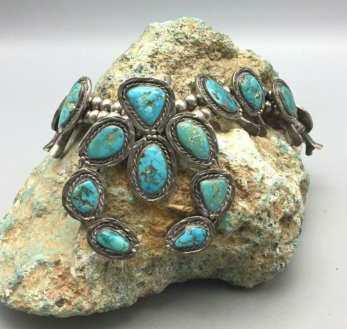 Vintage turquoise squash blossom