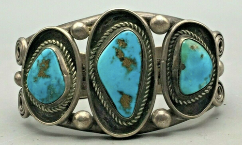 3 stone turquoise stone bracelet