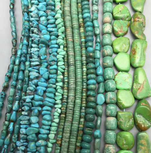 Turquoise and Varacite beads