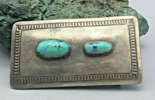 Sterling silver and turquoise buckle