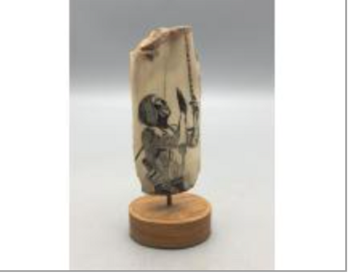 Northwest Coast/Alaskan, carved fossilized ivory,Sioux Warrior