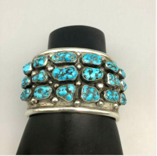 turquoise, sterling silver, vintage, cluster