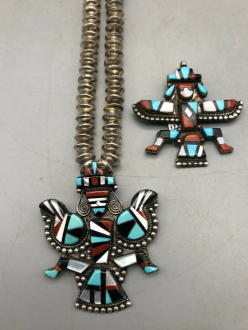 Zuni inlay pendants and necklace