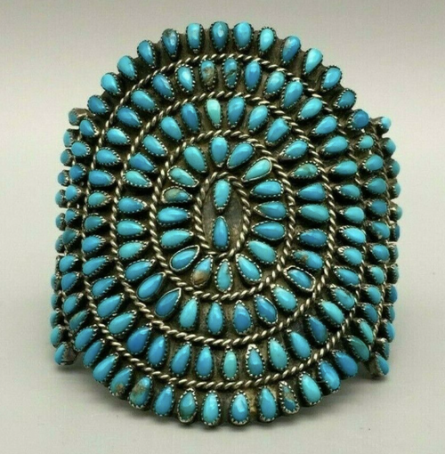 Fine turquoise cluster bracelet