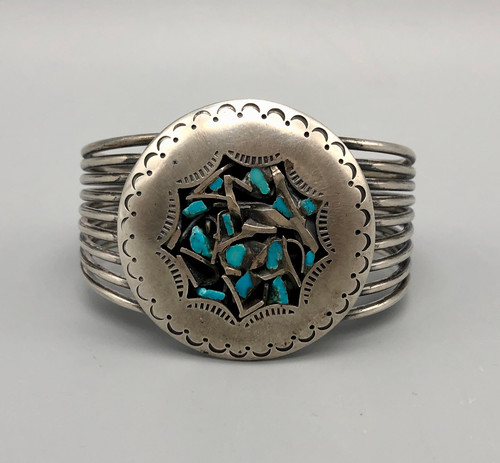 Uniquely Handcrafted Vintage Turquoise Inlay Bracelet