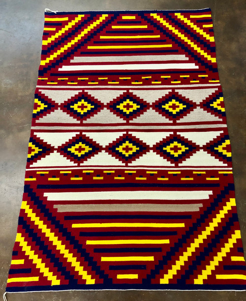 Navajo textile, hand-woven rug, Vintage