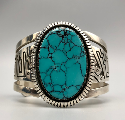 Divine Contemporary Turquoise and Sterling Silver Bracelet by Abraham Begay