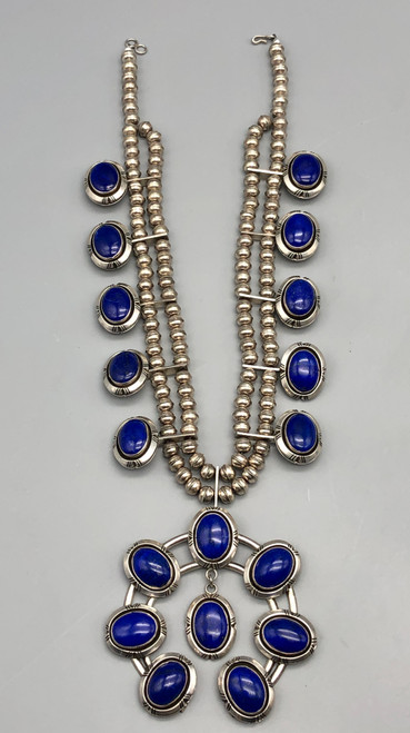 Luscious Lapis Squash Blossom Necklace