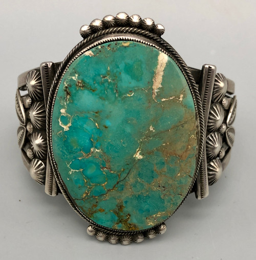 Tantalizing Turquoise and Sterling Silver Bracelet by Harry Morgan