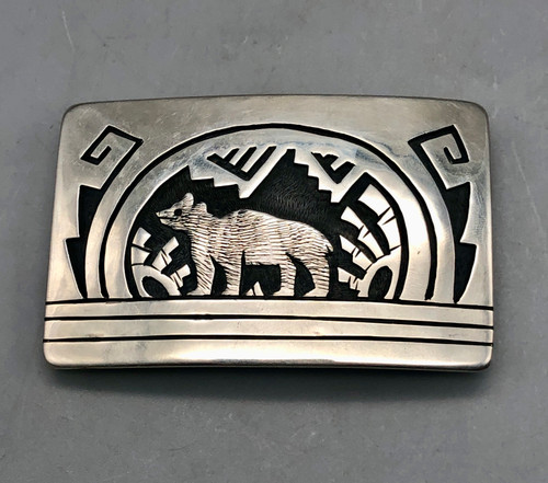 Collectible Victor Coochwytewa Hopi Overlay Belt Buckle
