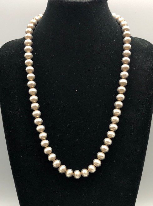 Sophisticated Smooth Sterling Silver Bead Necklace