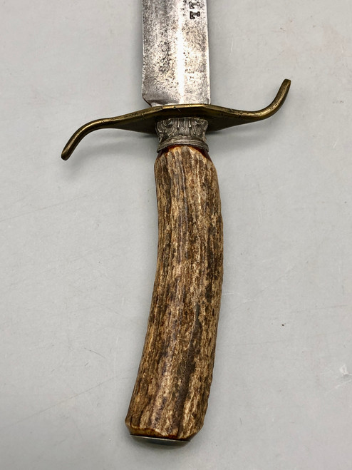 Non XLL Bowie style knife, stag horn handle by Joseph Allen and Sons