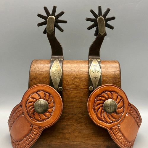 Crockett spurs, engraved