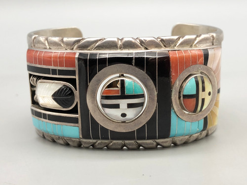 channel inlay, two stunning spinner accents with Sunface motif, Cowboys and Indians Magazine