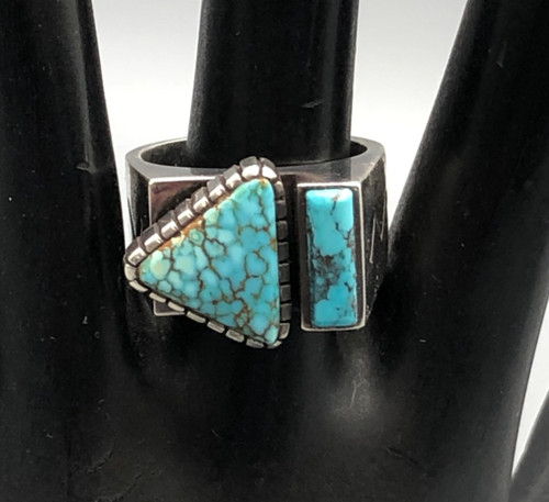 sterling silver webbed turquoise ring, possibly blue webbed #8