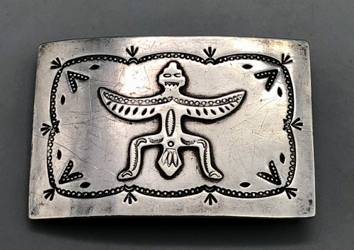 circa 1940's sterling silver knifewing buckle