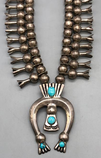 Vintage Handmade Squash Blossom Necklace