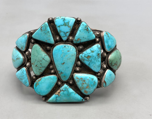 incredible larger clusters of natural turquoise in varying shades of blues