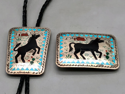 Sammy and Esther Gaurdian - Inlay Horse Themed Buckle and Bolo