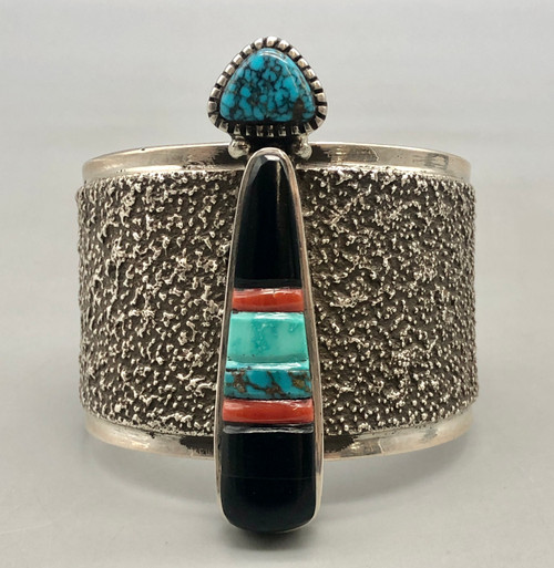 Morenci Turquoise, Candelaria Turquoise, Edison Cummings,  White Hogan, Mosaic inlay.