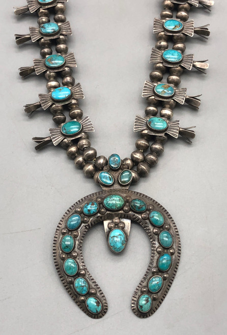 1930s-1940s, boxbow style, handmade beads, four petal blossoms, foxtail wire,