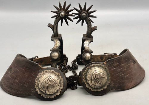 Circa 1900 California Style Spurs With Nice Spur Straps