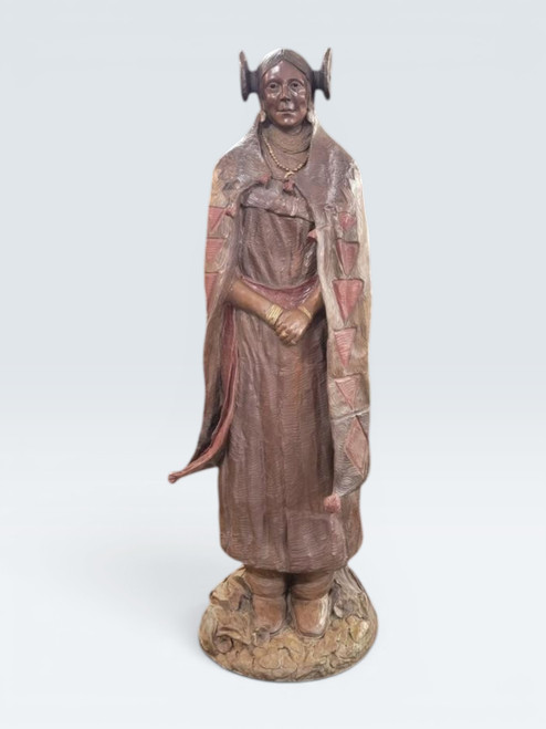 "The Butterfly Whorl", Bob Piercey, bronze, female Native American, numbered, 58 1/2 inches tall.