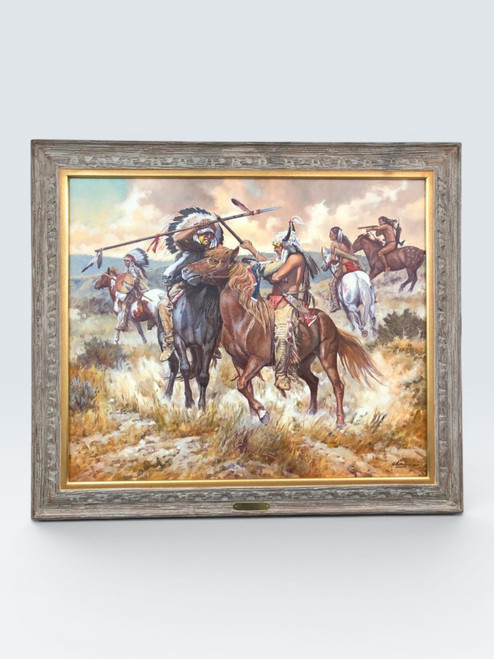 Oil on canvas, "High Plains Conflict", Steven Lang, OPAM,