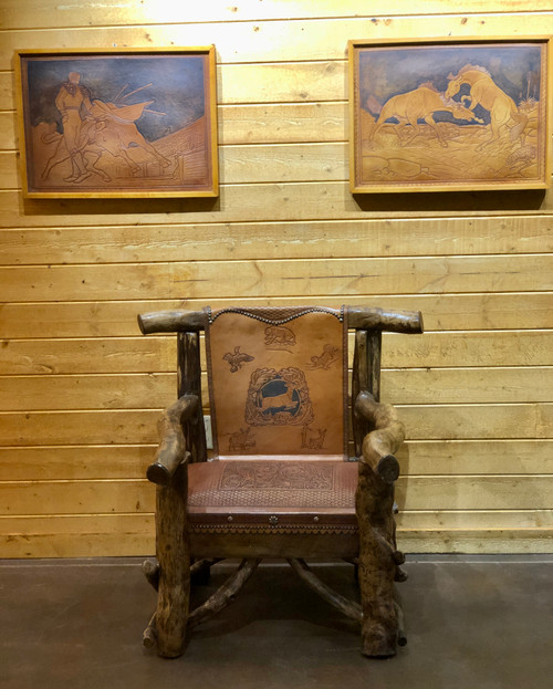 Chair, Leather, Pictures, Handmade, tooled leather