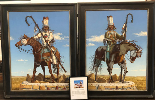 Carole Cooke's Paintings of Jay Laber's Blackfeet Warriors Sculptures