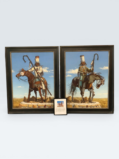 Carole Cooke's Paintings of Jay Laber's Blackfeet Warriors Sculptures